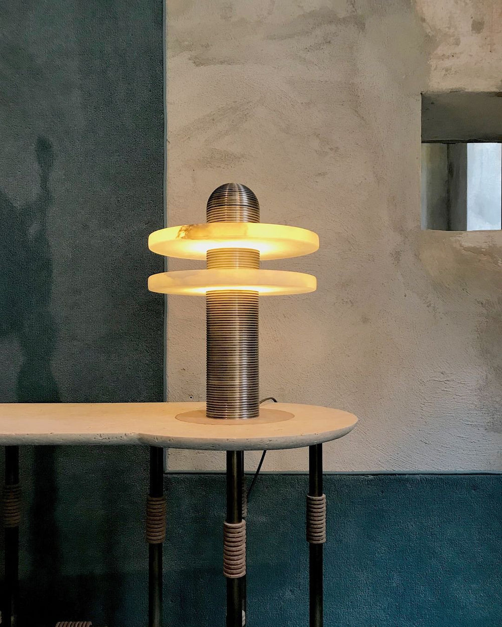 Alabaster Comet Table Lamp