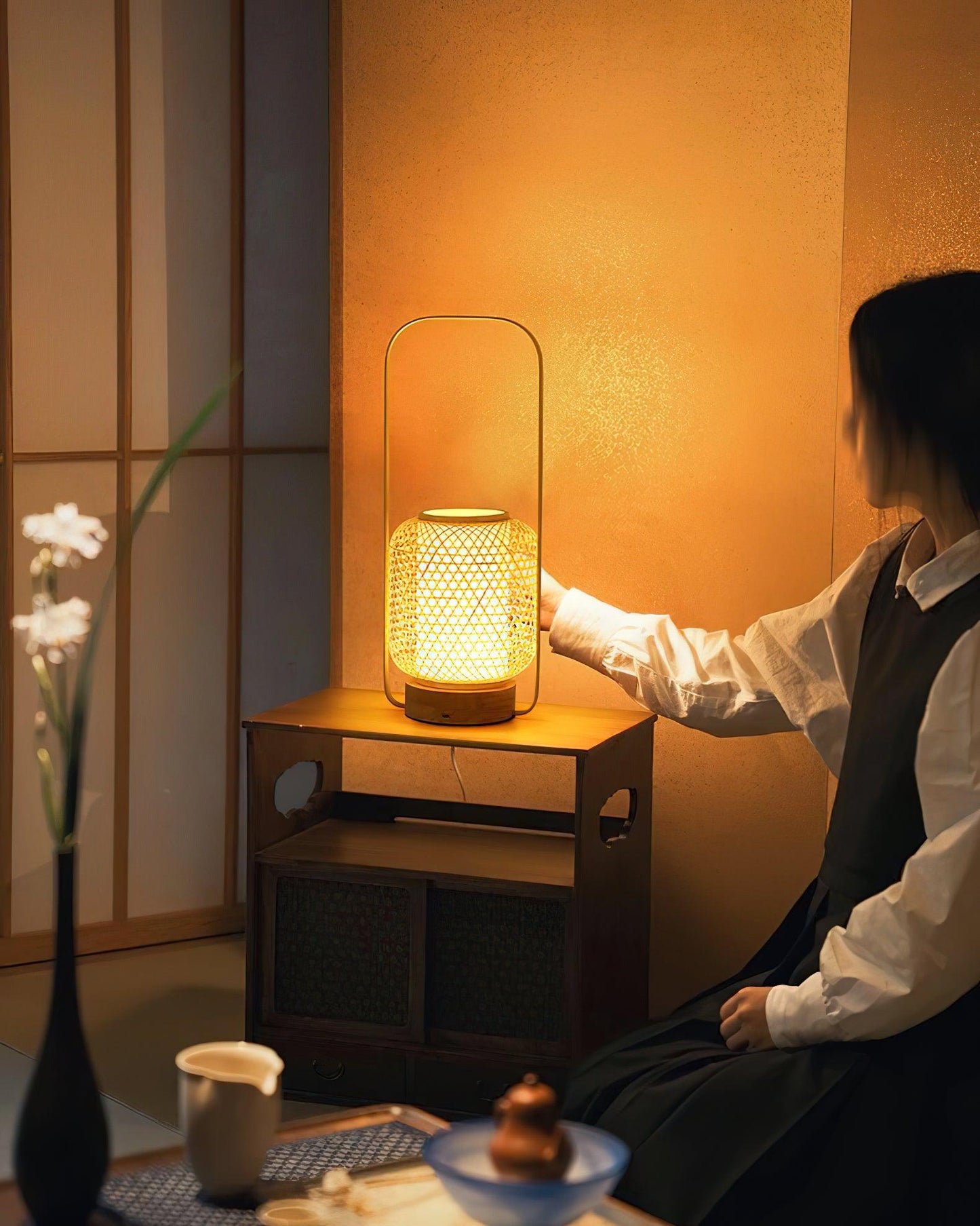 Bamboo Lantern Table Lamp