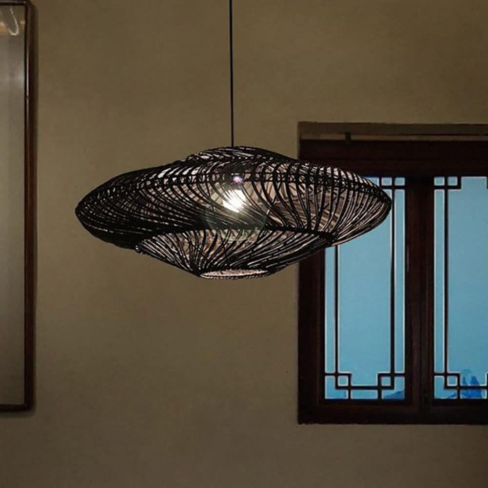 Black Pendant Light Kitchen Modern Pendant Lighting Rattan Wicker Light