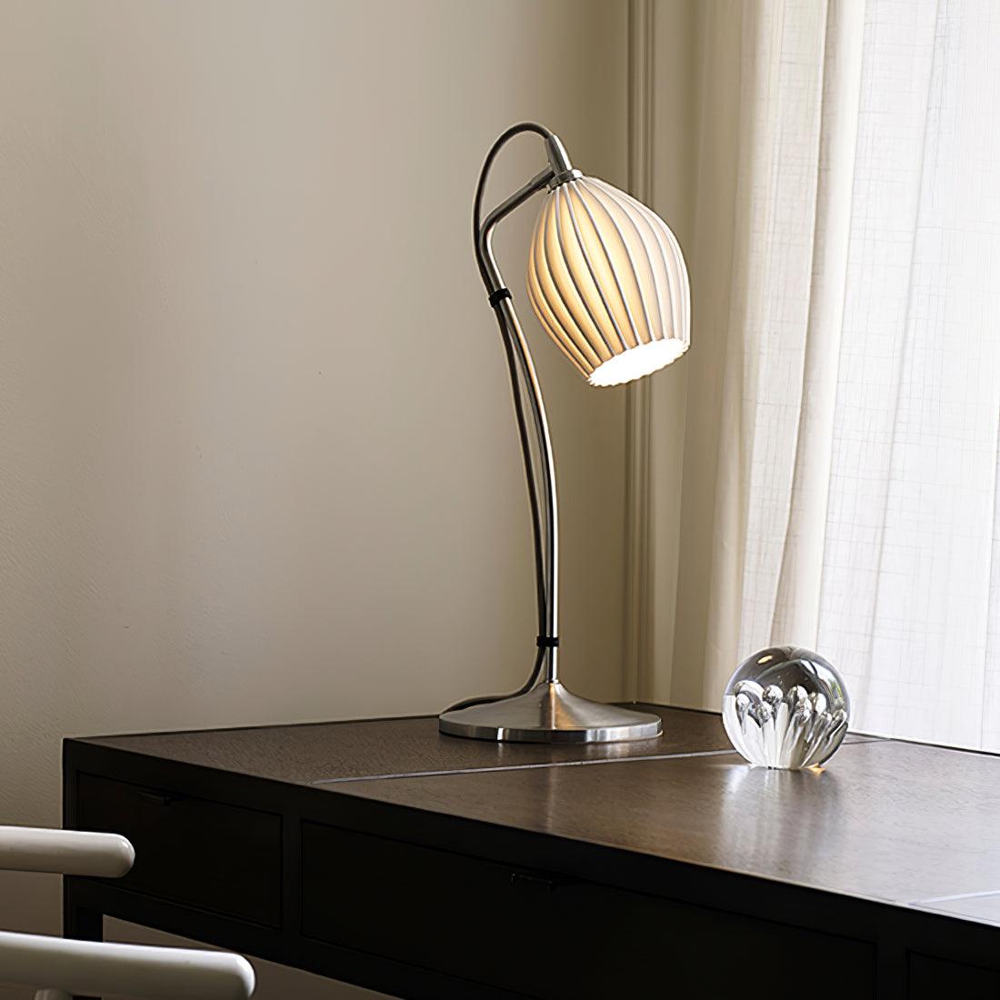 Ceramic Ribbed Table Lamp