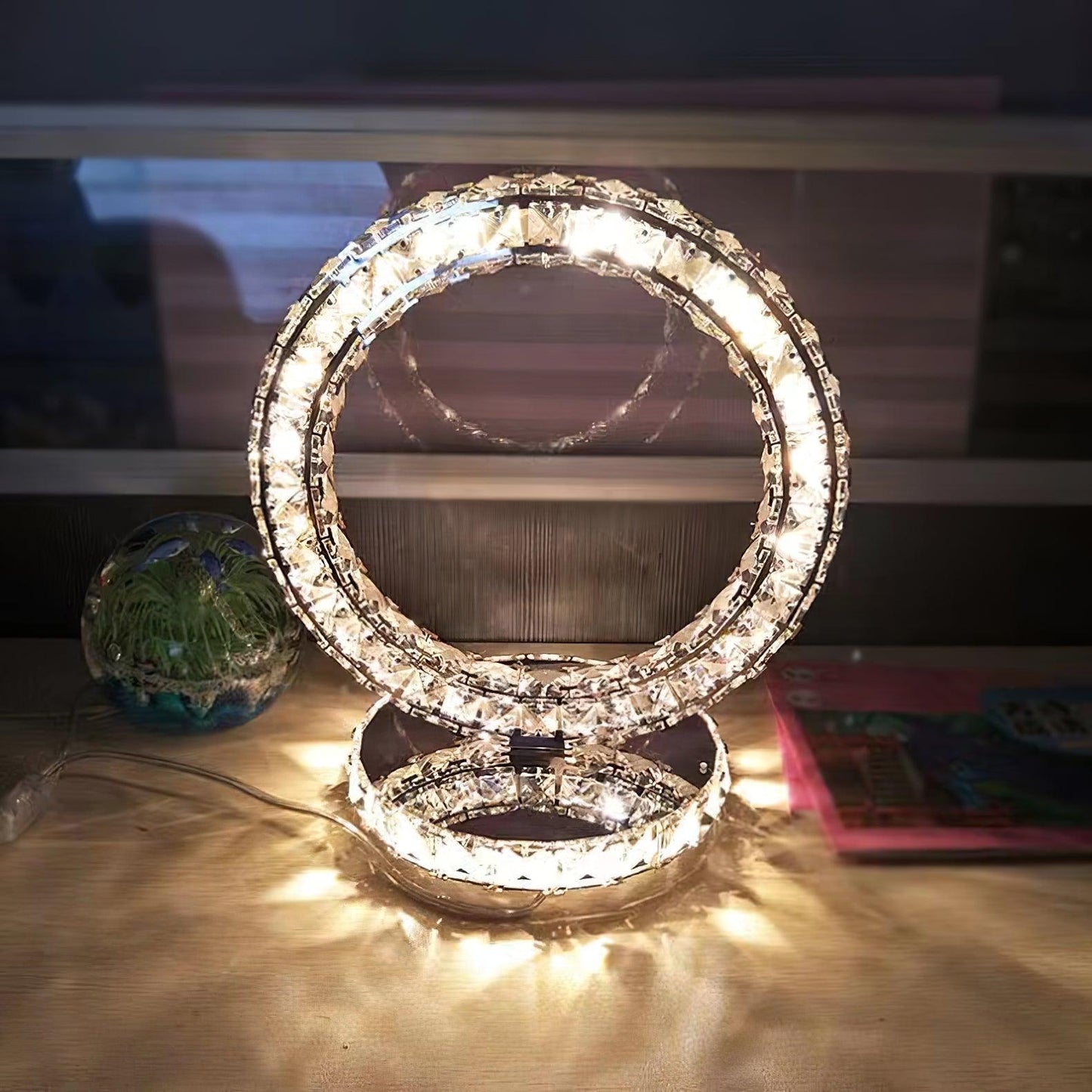 Crystal Rings Table Lamp