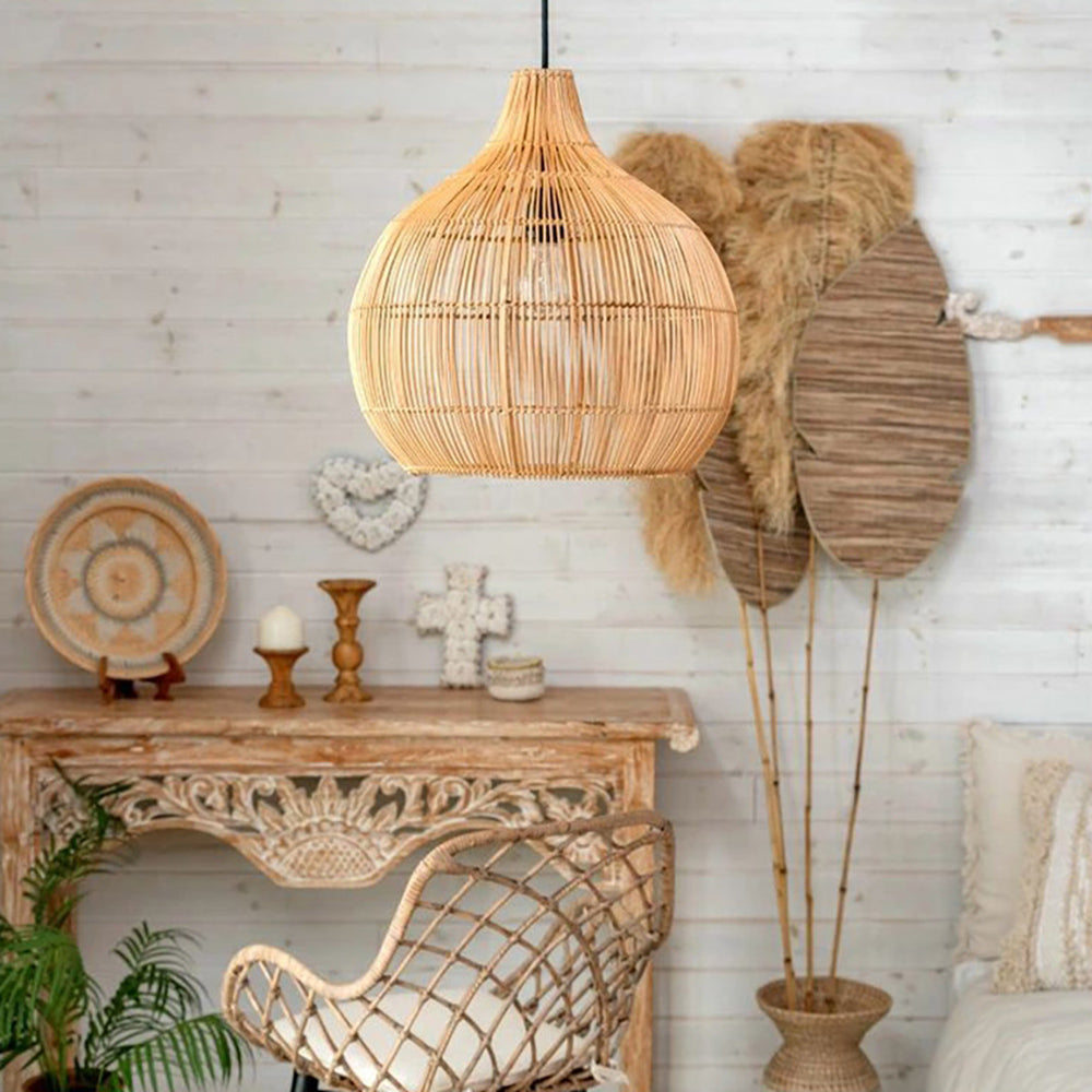 Handmade Wicker Woven Pendant Lampshade Rattan Hanging Light