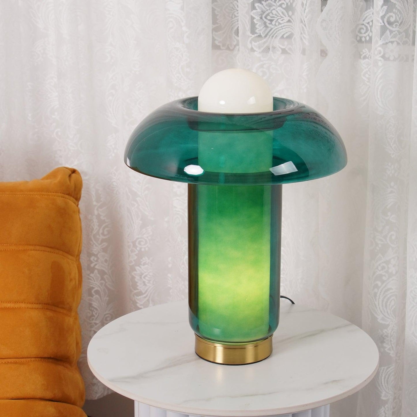 Glass Mushroom Table Lamp