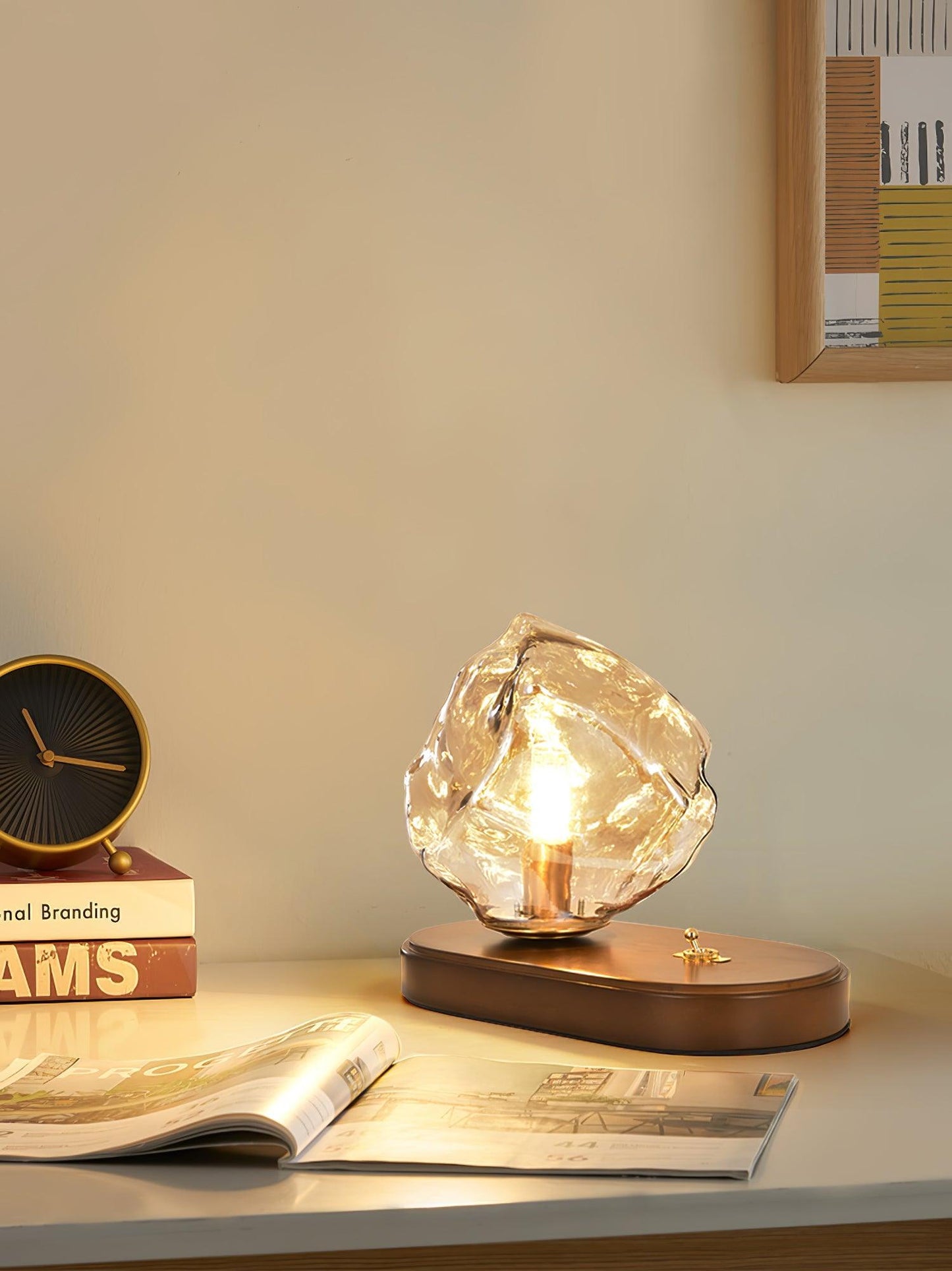 Ice Stone Glass Table Lamp