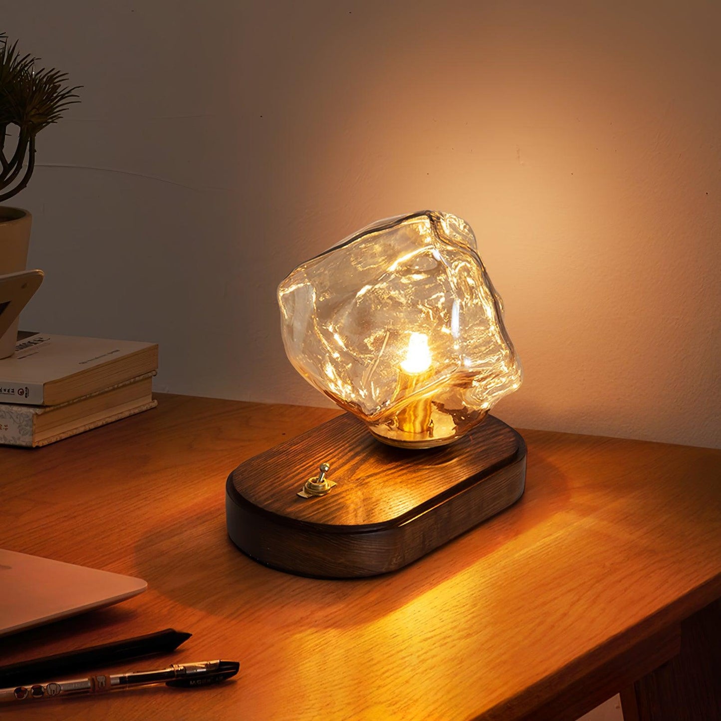 Ice Stone Glass Table Lamp