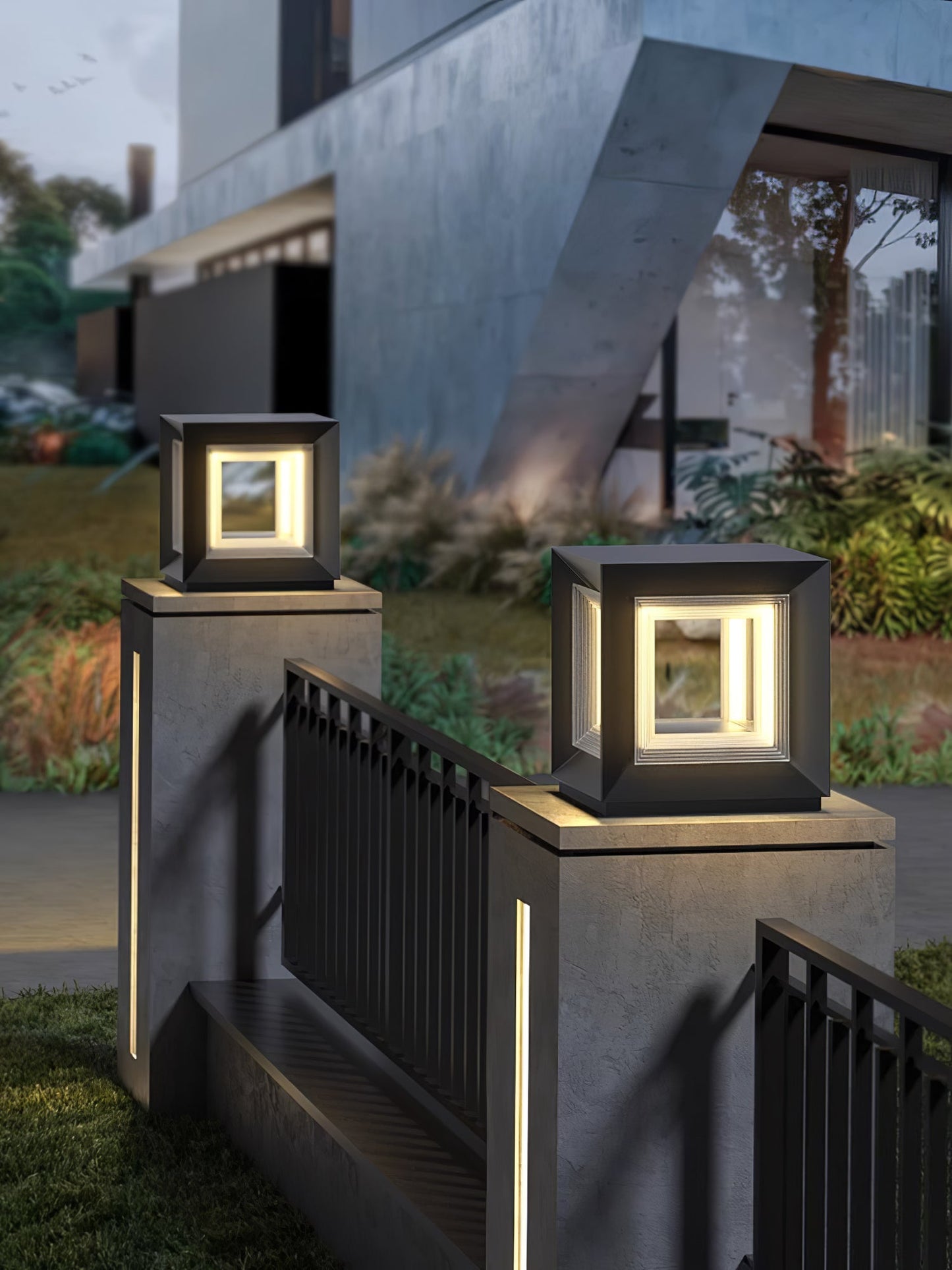 Light Cube Outdoor Post Light