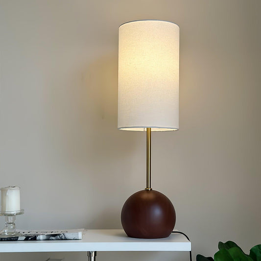 Orbis Wooden Sphere Table Lamp