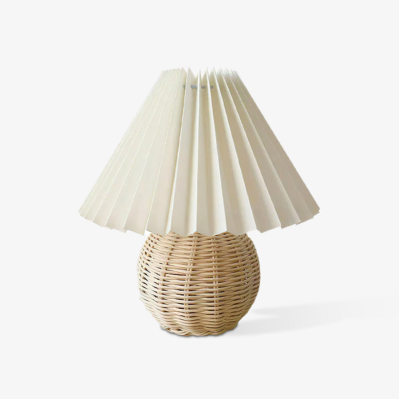 Rattan Pleated Built-in Battery Table lamp