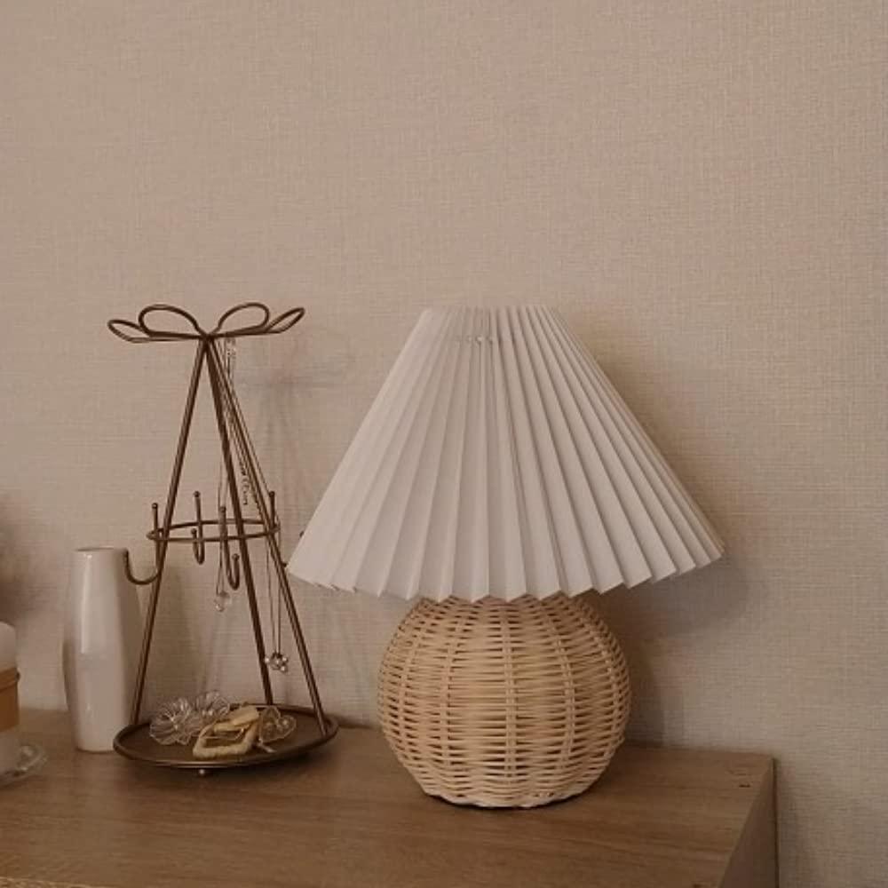 Rattan Pleated Built-in Battery Table lamp