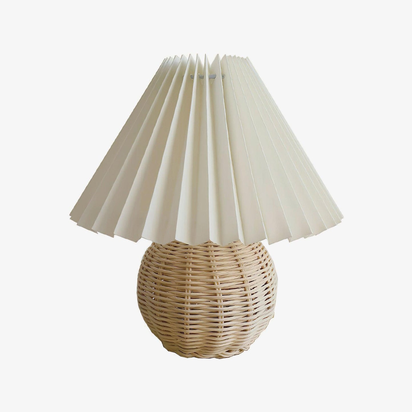 Rattan Pleated Built-in Battery Table lamp