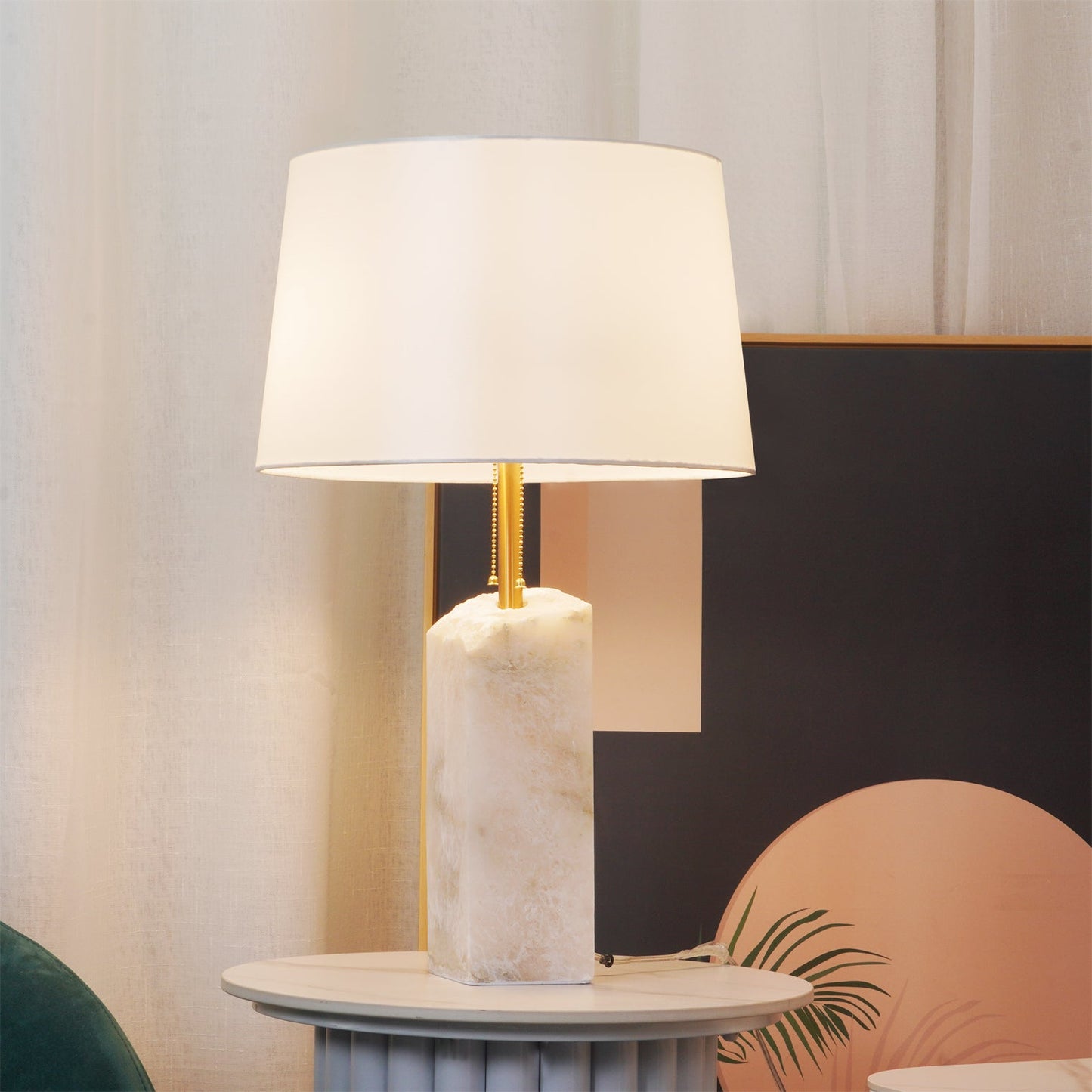 Raw Alabaster Table Lamp