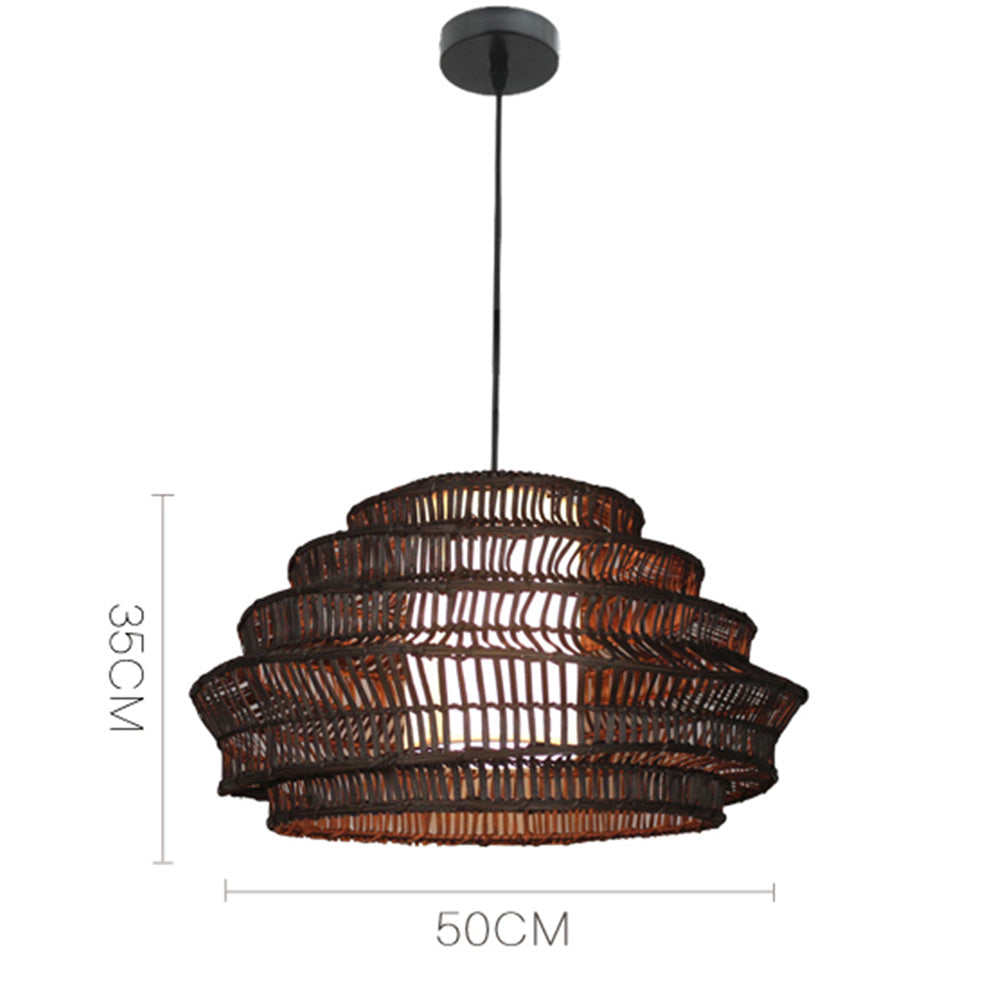 Farmhouse Handwoven Rattan Pendant Light Lampshade