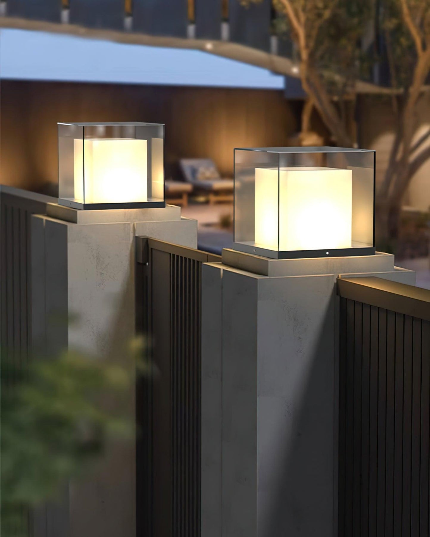 Square Box Outdoor Post Light