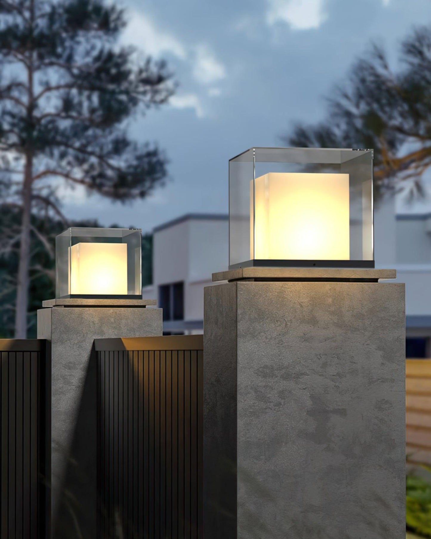 Square Box Outdoor Post Light