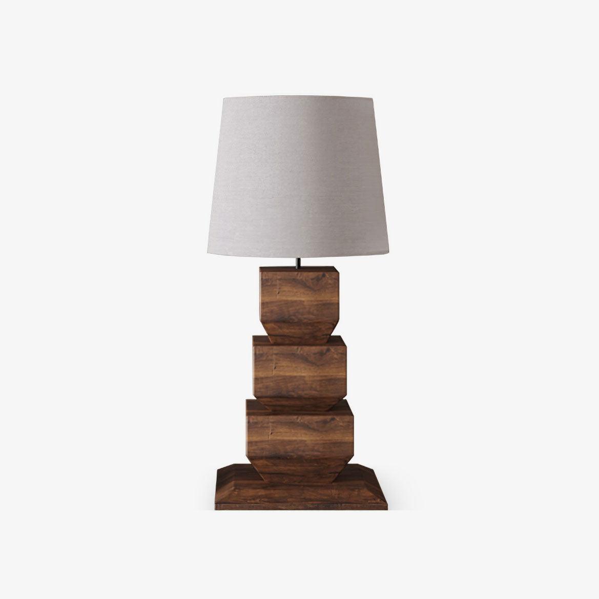 Stacked Wooden Table Lamp