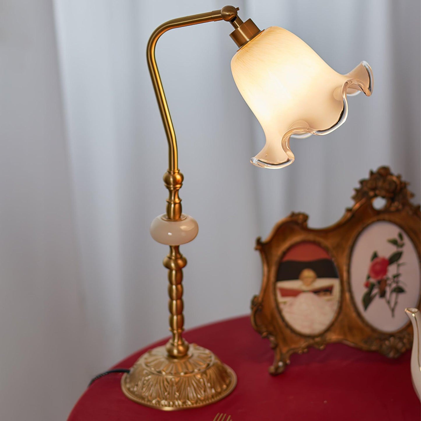 Tulip Brass Table Lamp