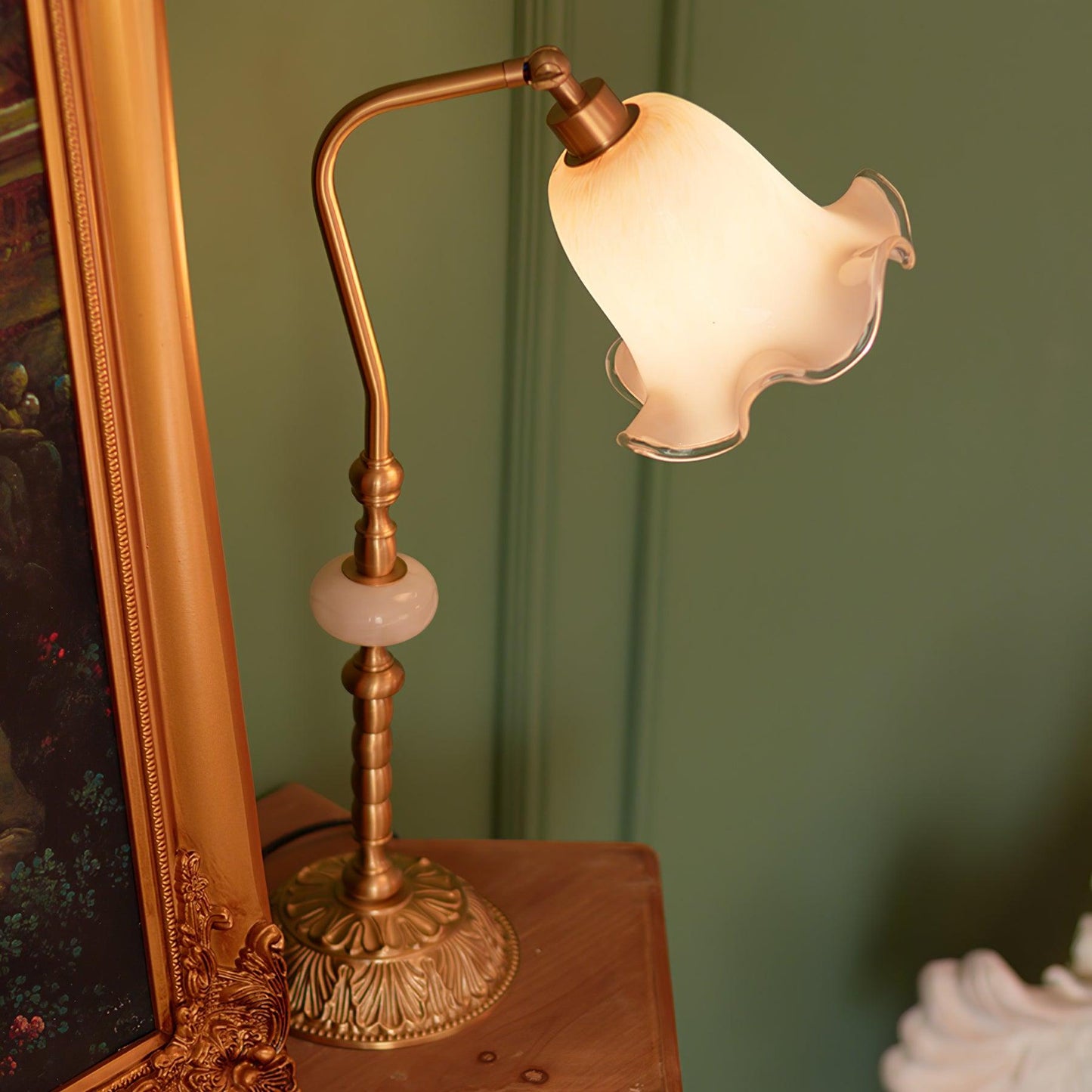 Tulip Brass Table Lamp