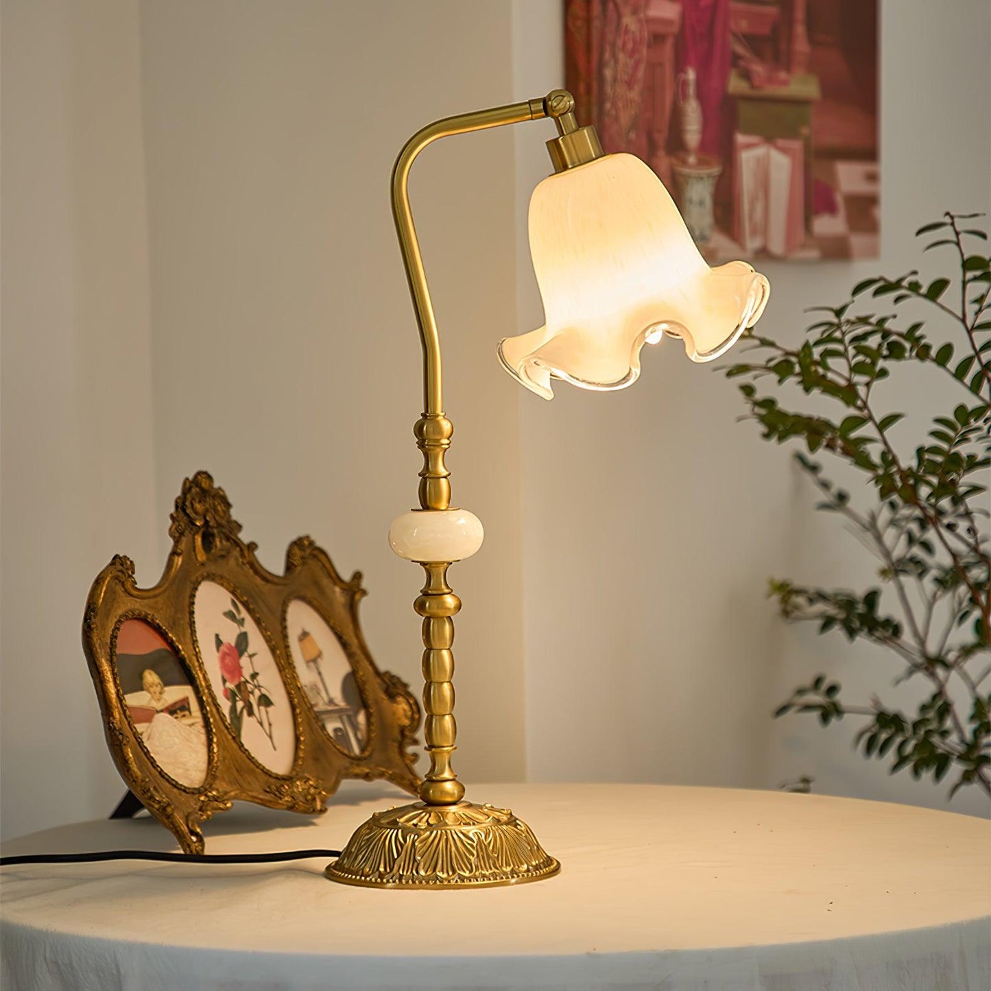 Tulip Brass Table Lamp