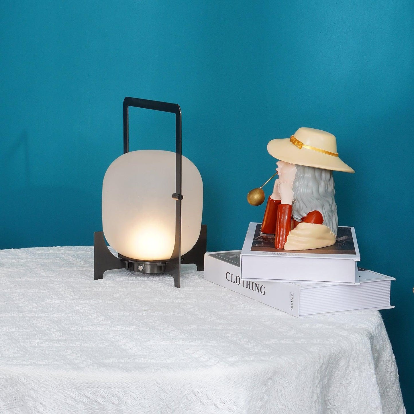 Black Twilight Lantern Rechargeable Table Lamp