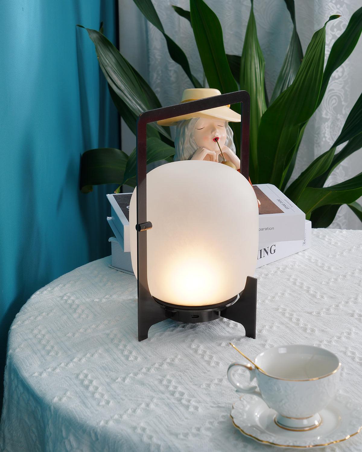 Black Twilight Lantern Rechargeable Table Lamp