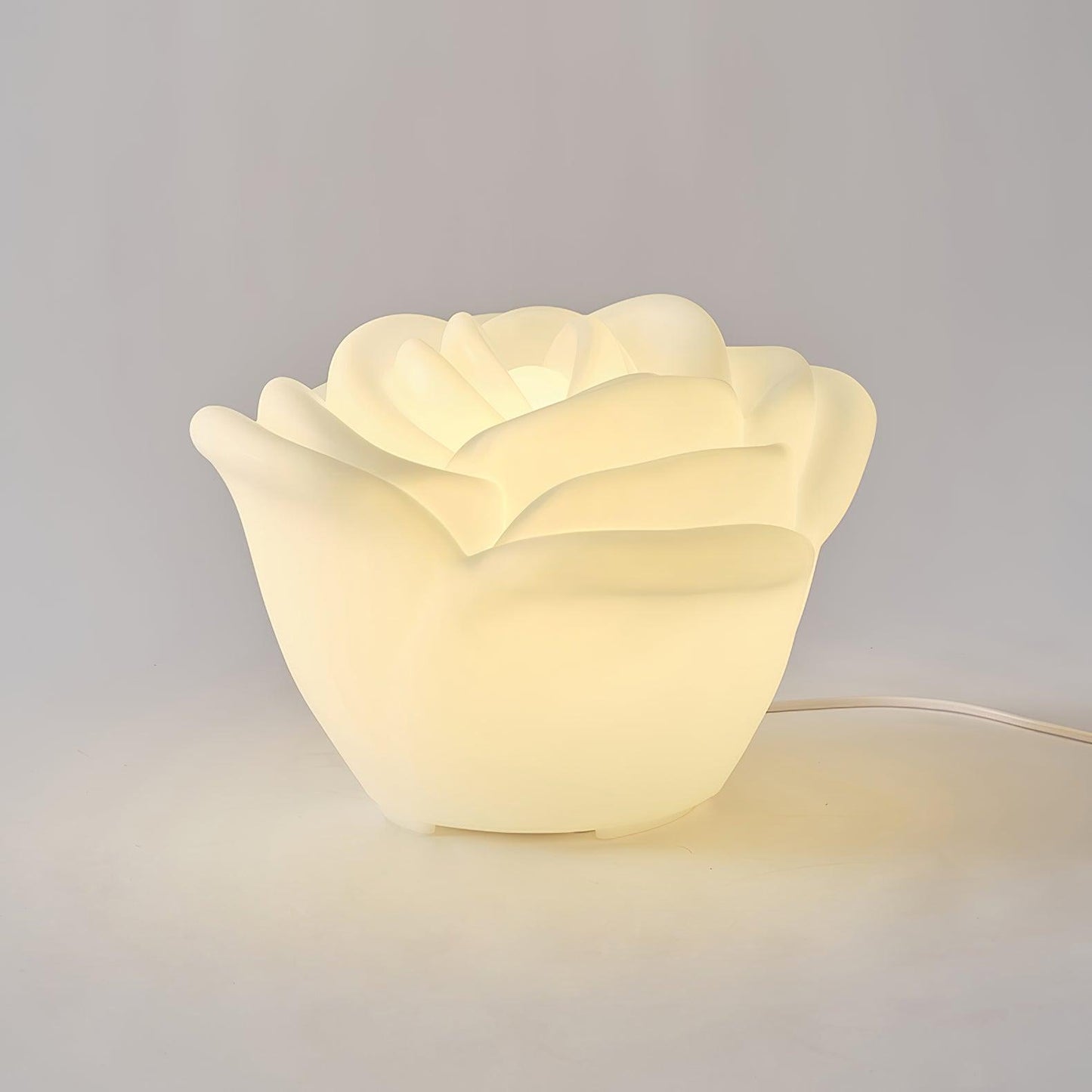 White Rose Shaped LED Table Lamp