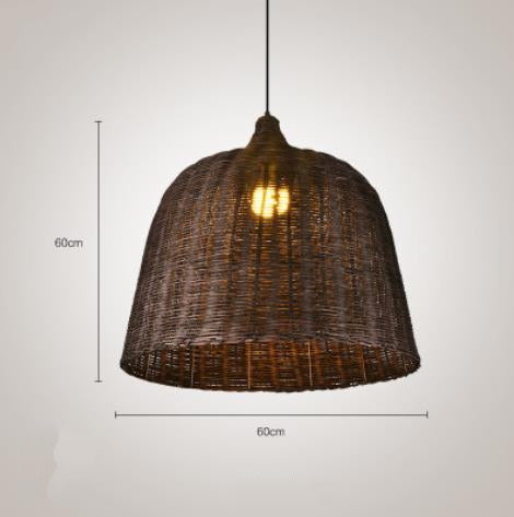 Rattan Bamboo Basket Dining Room Pendant Light