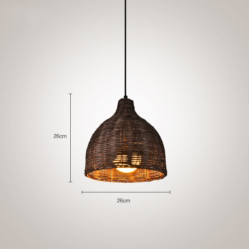 Rattan Bamboo Basket Dining Room Pendant Light