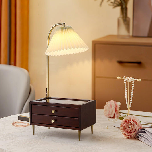 Wood Drawer Table Lamp