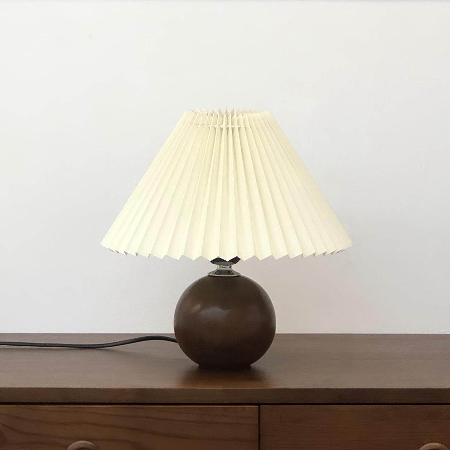 Wooden Pleated Table Lamp