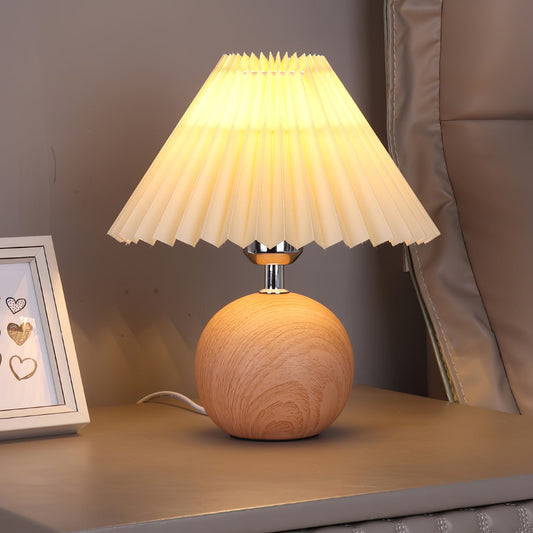 Wooden Pleated Table Lamp