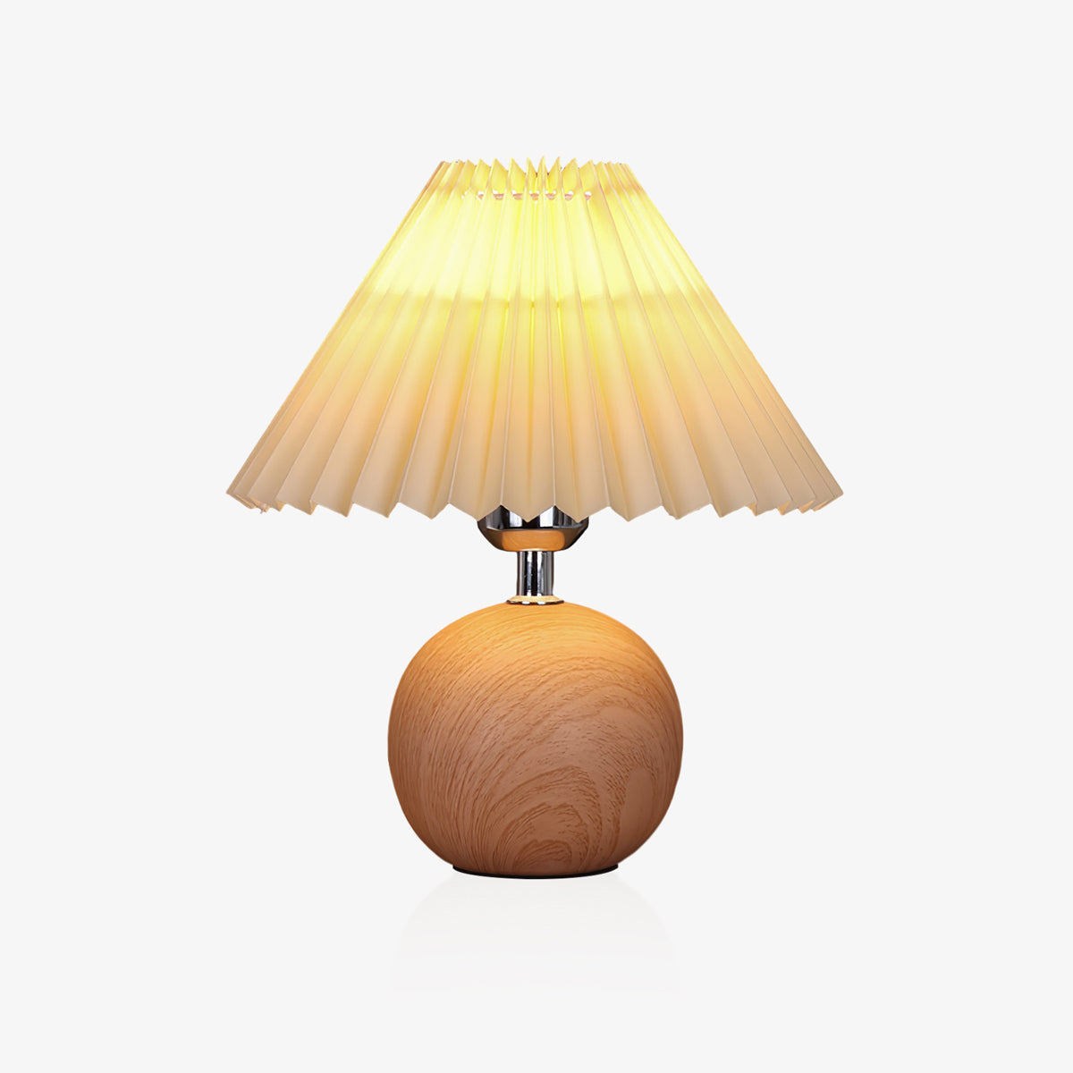 Wooden Pleated Table Lamp