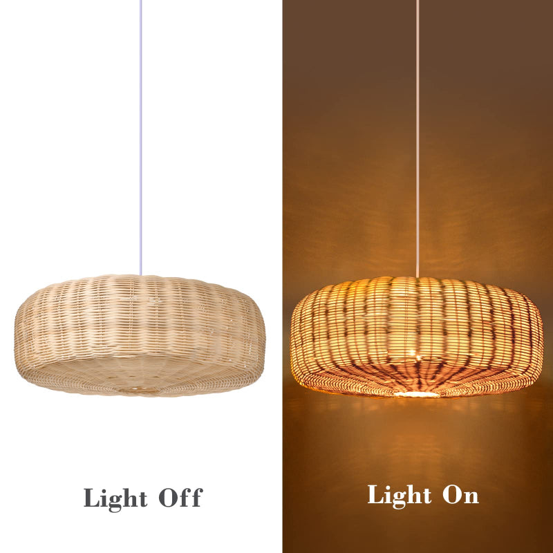 Woven Rattan Hanging Lamp Countryside Style Pendant Lighting