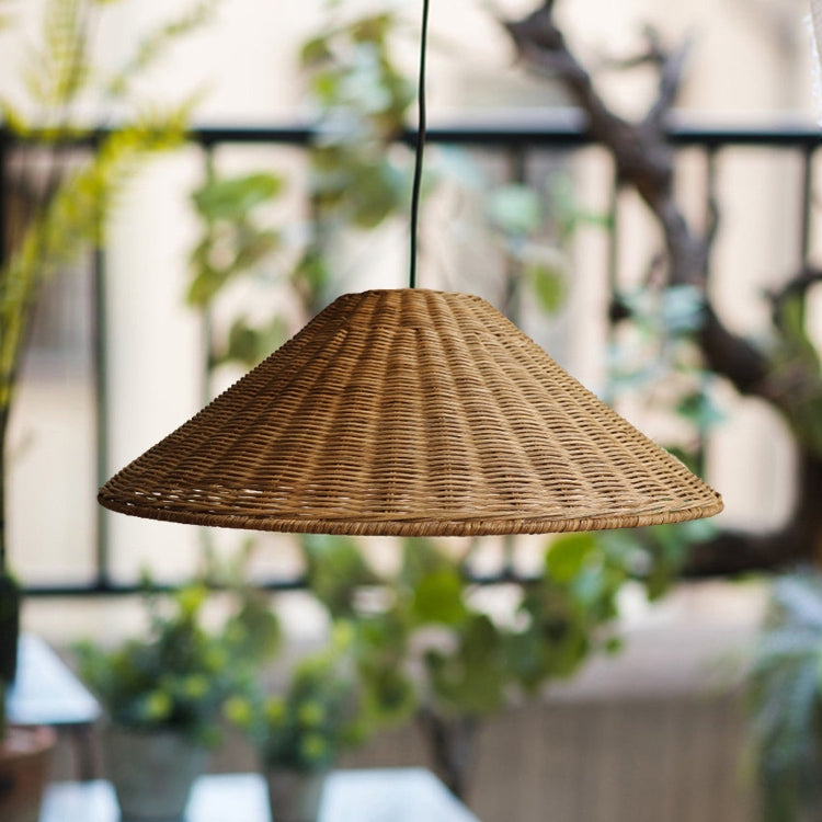 Woven Rattan Pendant Light Wicker Cone Lamp Shade