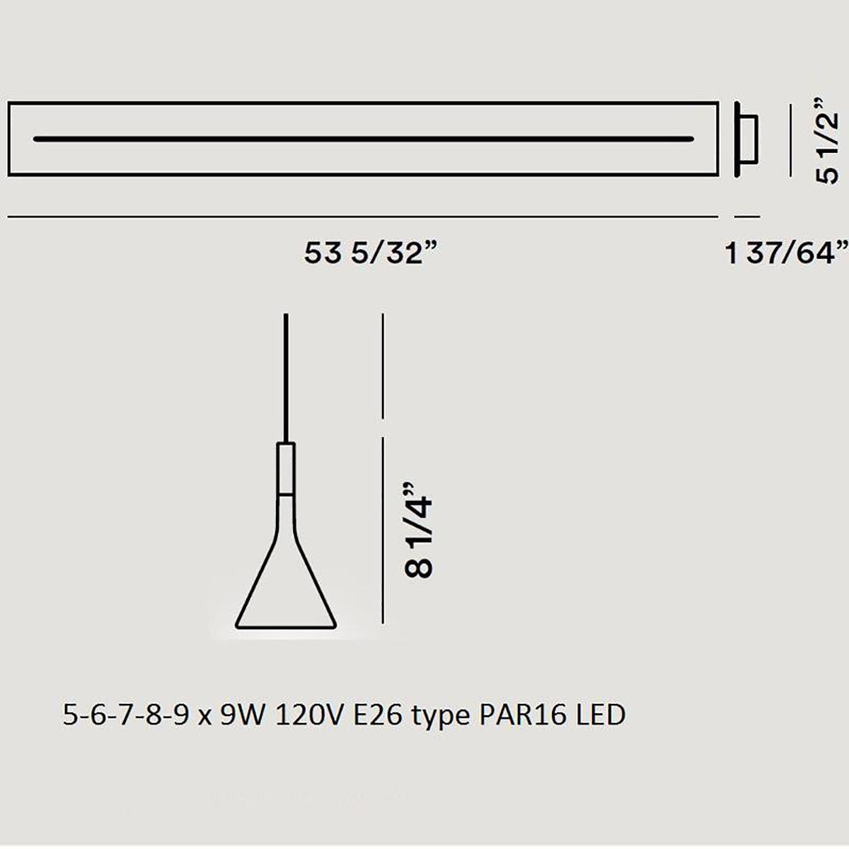 Aplomb Mini Long Linear Multi Light Pendant Light