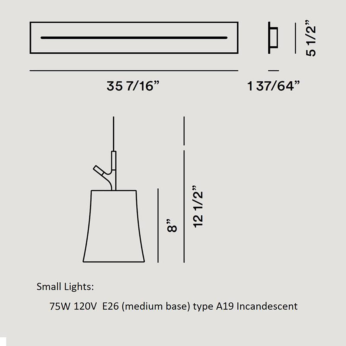 Birdie Small Linear Multi Light Pendant Light