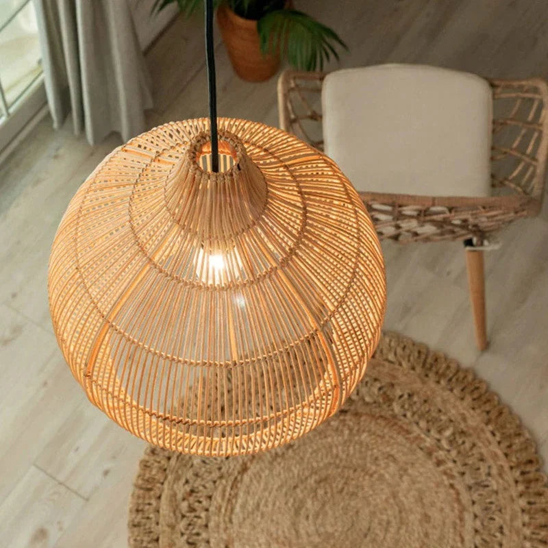 Handmade Wicker Woven Pendant Lampshade Rattan Hanging Light