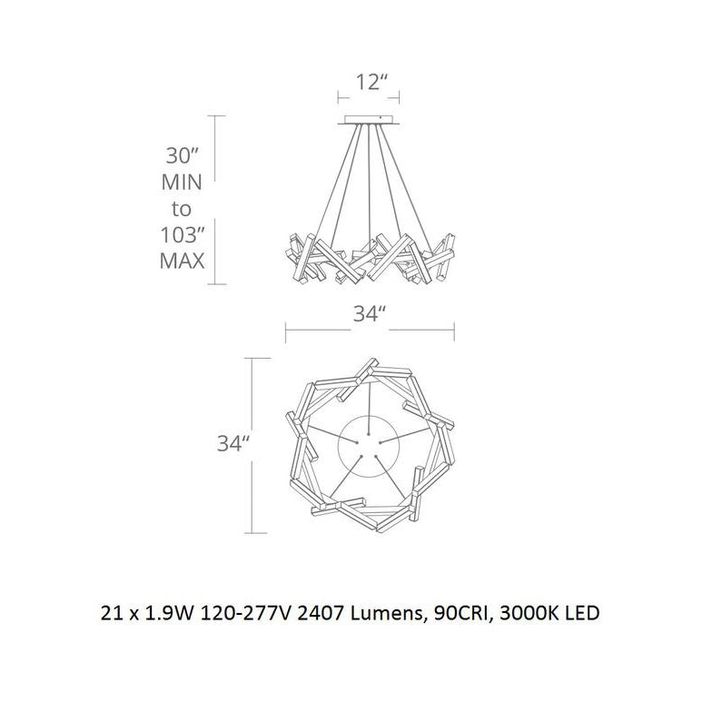 Chaos LED Round Chandelier