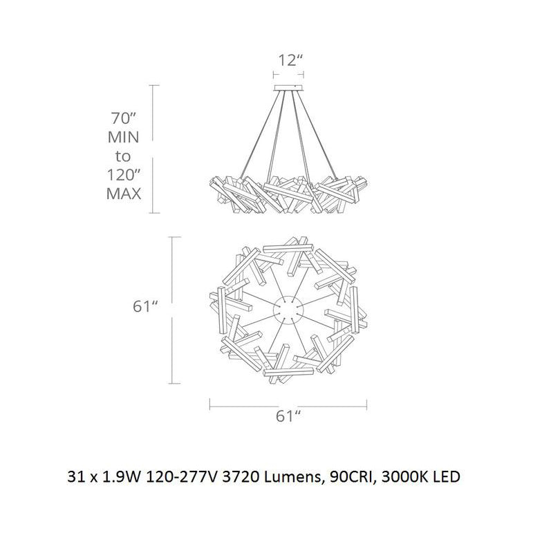 Chaos LED Round Chandelier