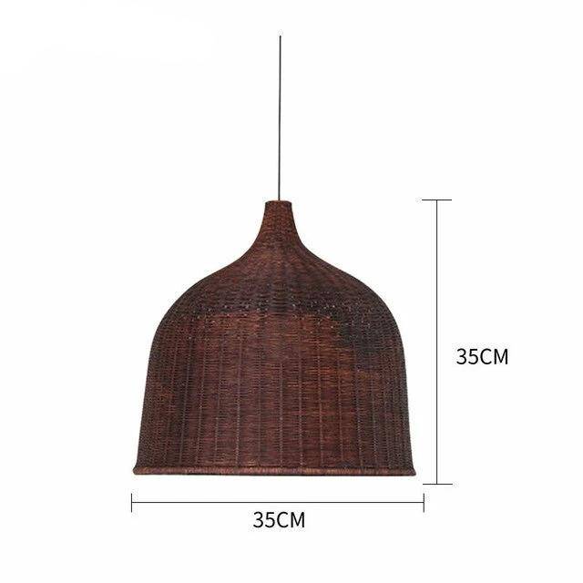 Rattan Pendant Lights Coffee Woven Hanging Lampshade