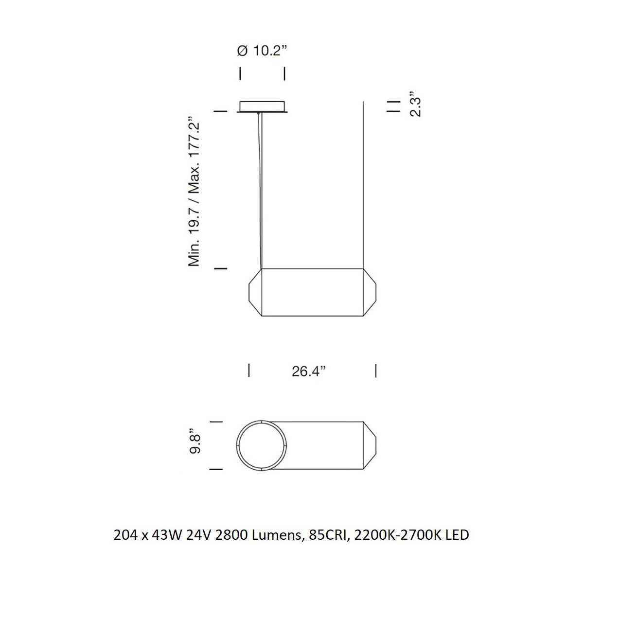 Teki¨° Horizontal Linear Suspension Light