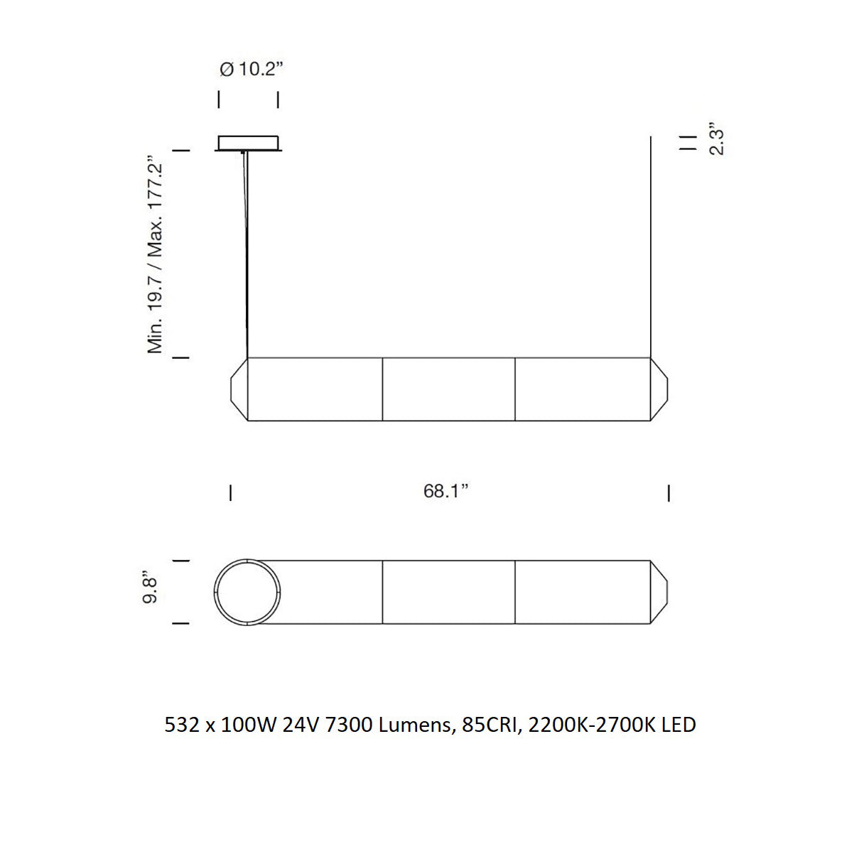 Teki¨° Horizontal Linear Suspension Light