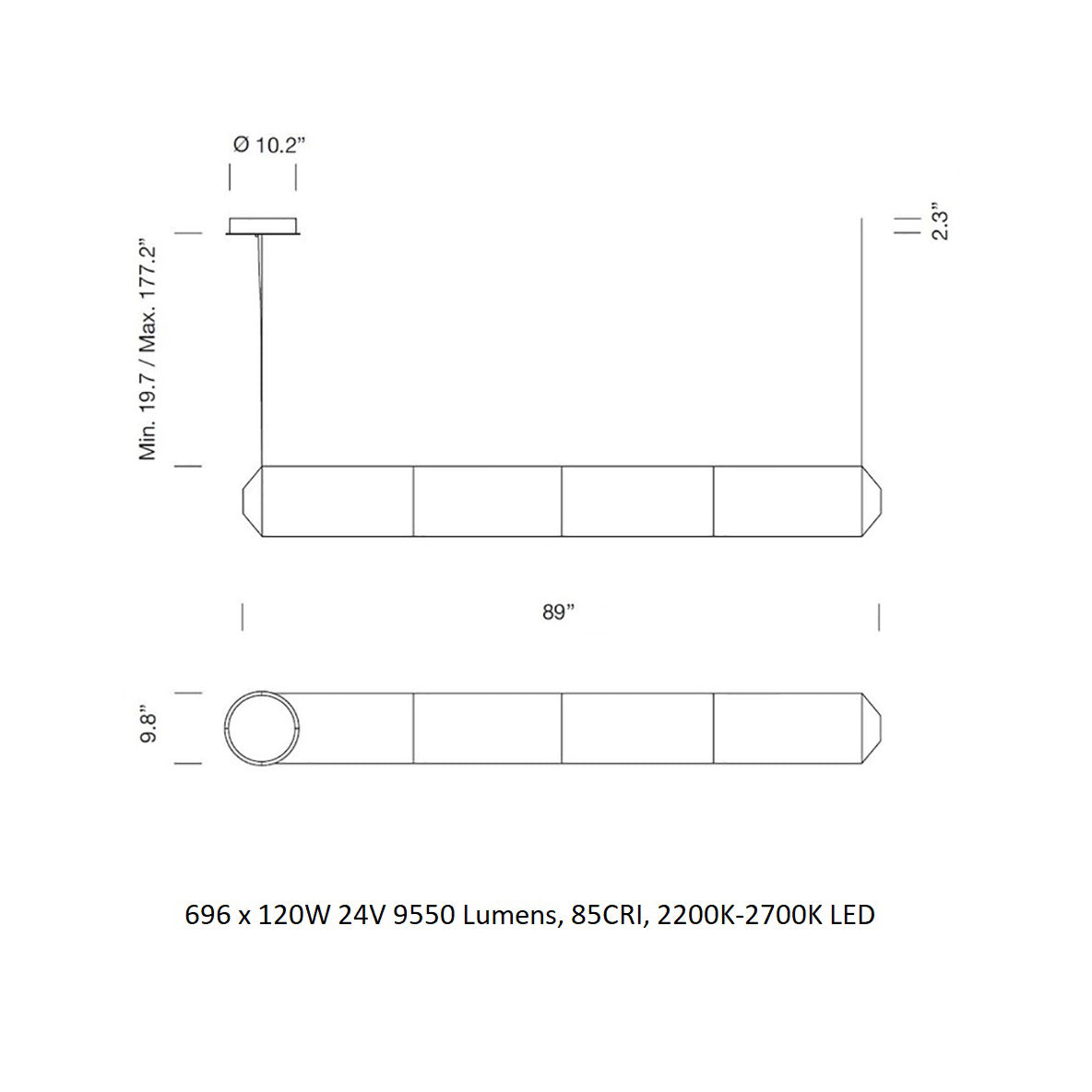 Teki¨° Horizontal Linear Suspension Light