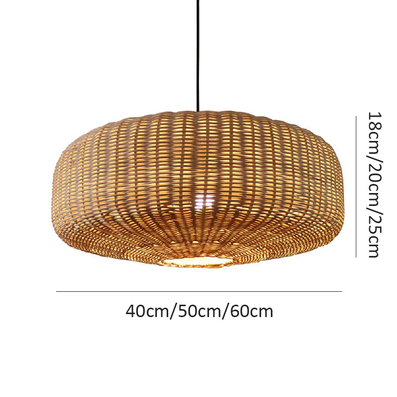 Woven Rattan Hanging Lamp Countryside Style Pendant Lighting