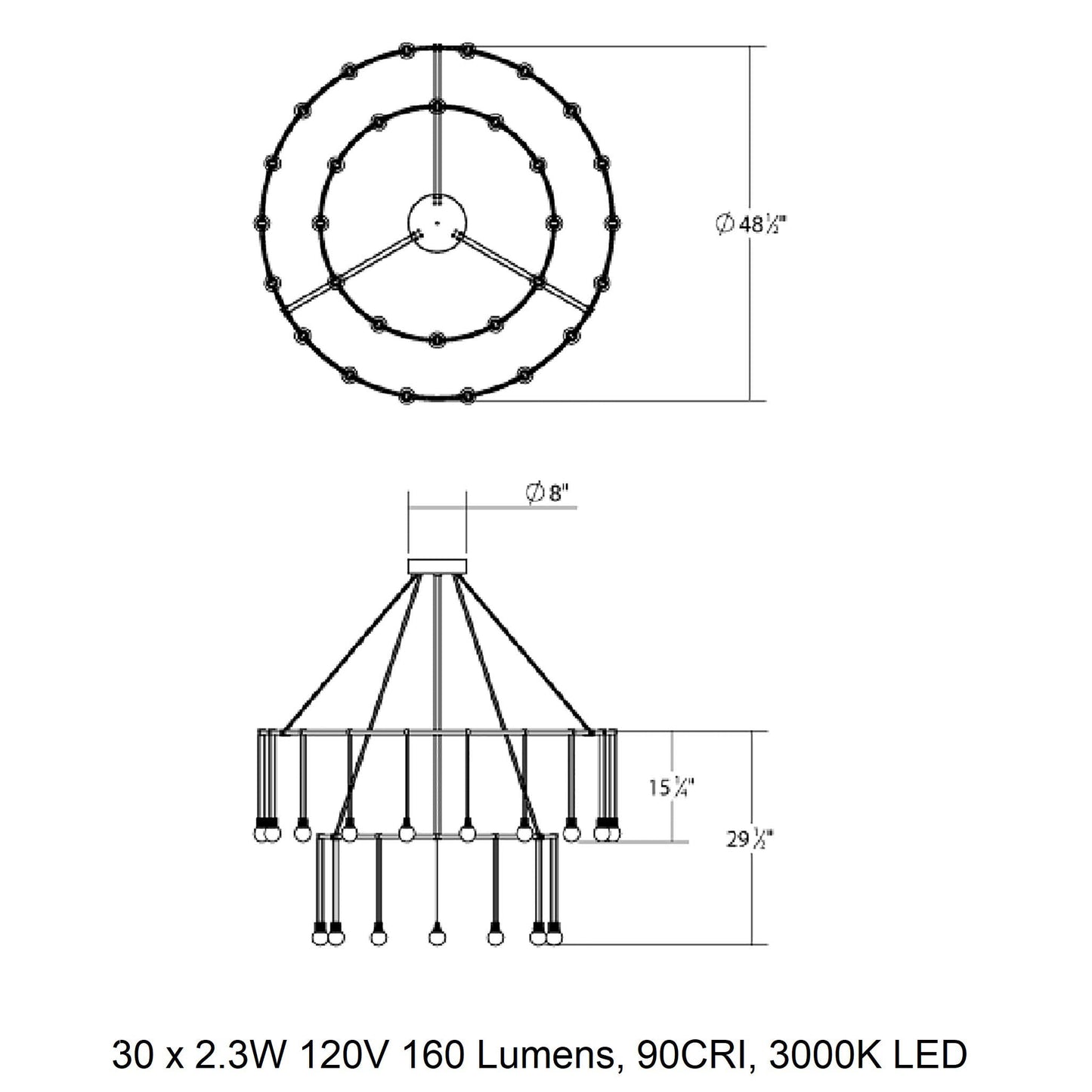 Suspenders Double Ring Multi Light Pendant Light