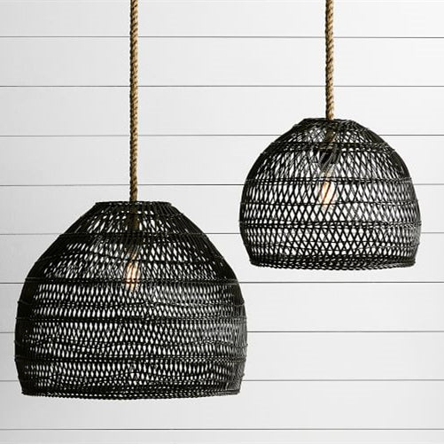 Handmade Hemp Rope Hanging Ceiling Lights Rattan Kitchen Pendant Light