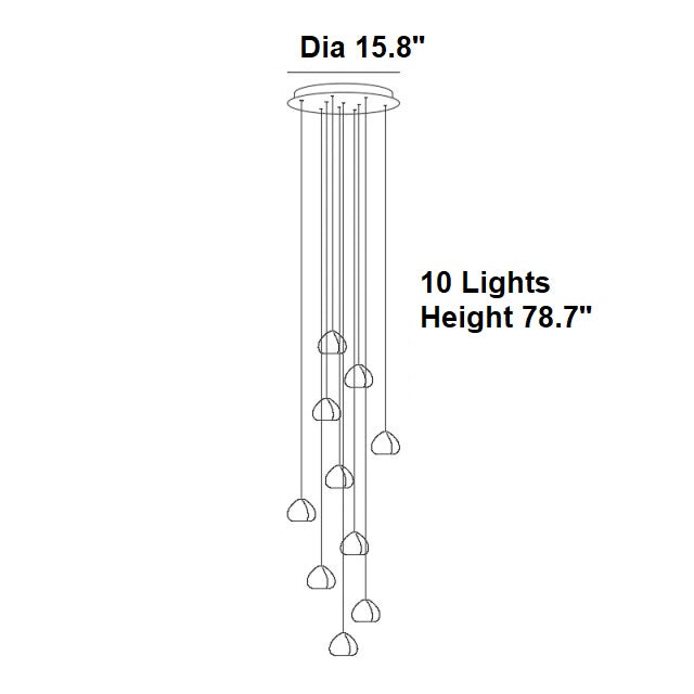 Hanging modern crystal lamp for staircase, living room , stairwell