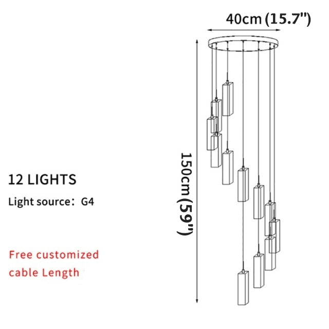 Staircase Pendant Crystal Long Light Fixture for Home Decor , stairwell