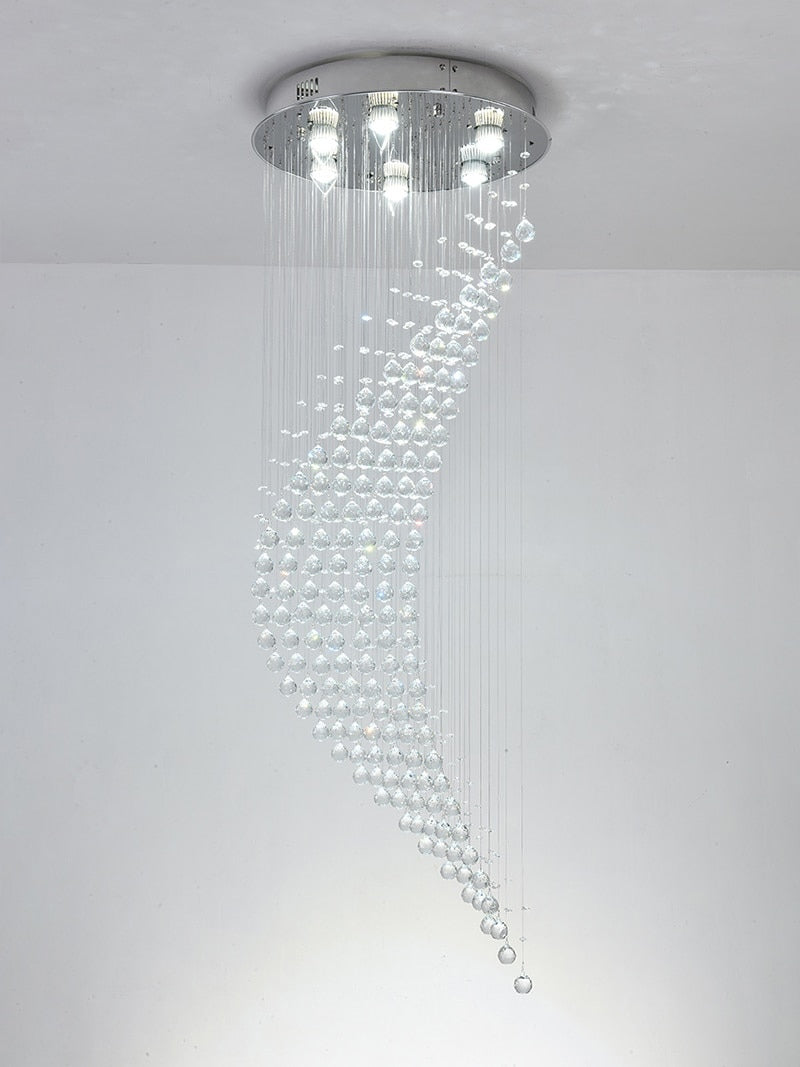 Duplex spiral staircase moon long ceiling chandelier for Lobby, Hall , stairwell