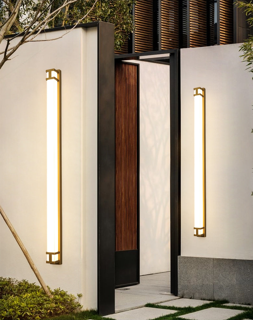 Black/Gold Outdoor Waterproof LED Long wall lamp For Garden, Villa, porch