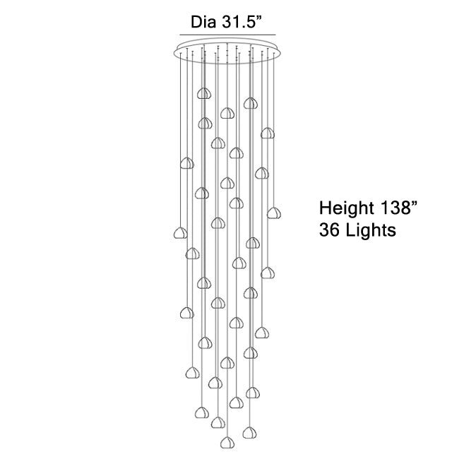 Hanging modern crystal lamp for staircase, living room , stairwell
